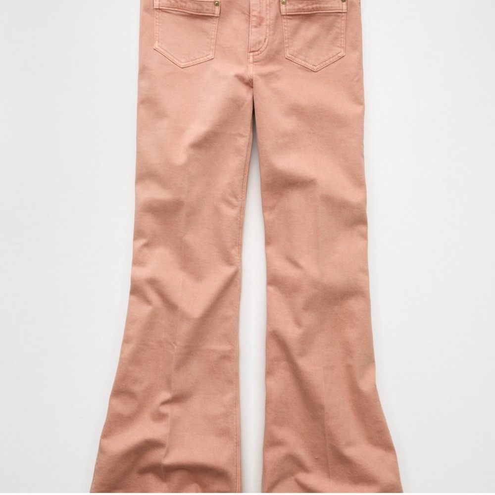 American Eagle high rise stretch coral jeans size 10 - Picture 10 of 14